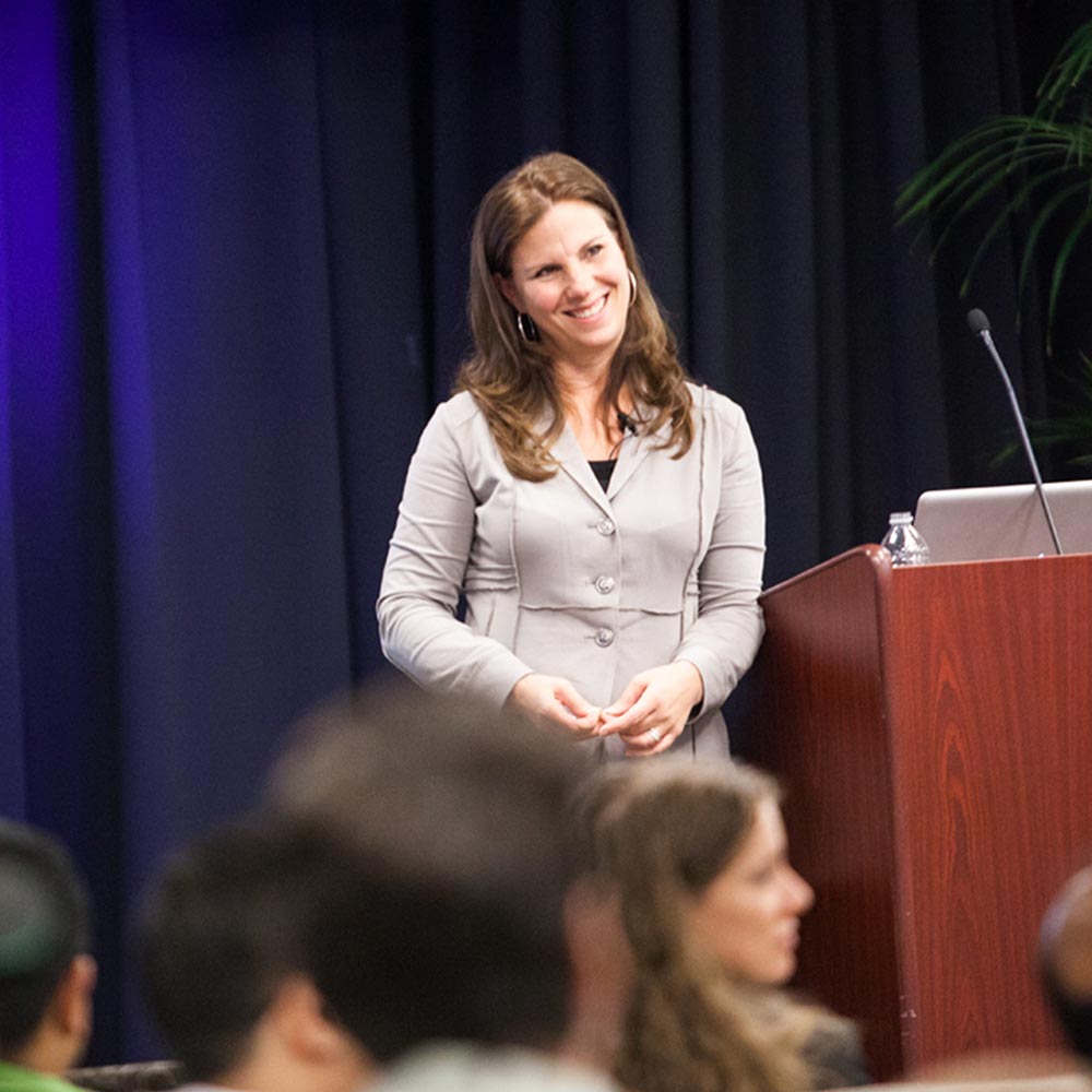 Nancy Duarte presenting at LinkedIn