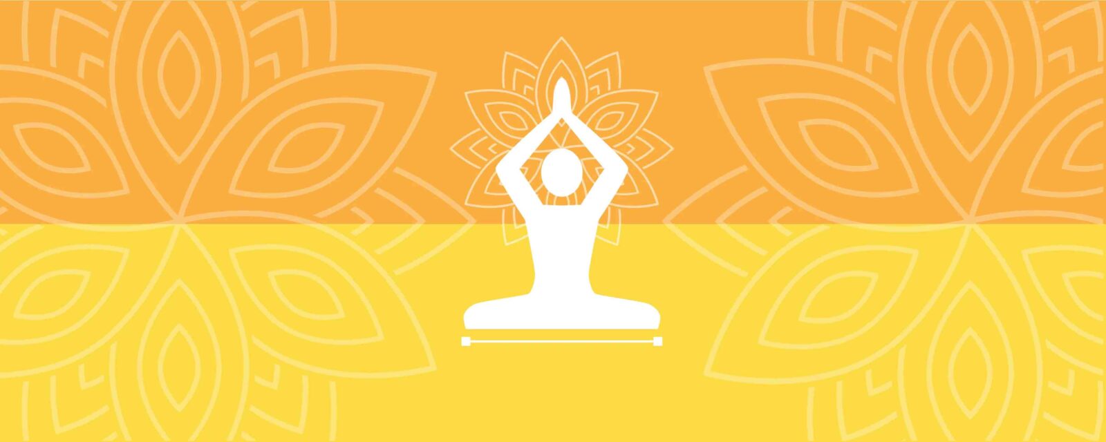 illustration of person doing yoga on top of a colorful background