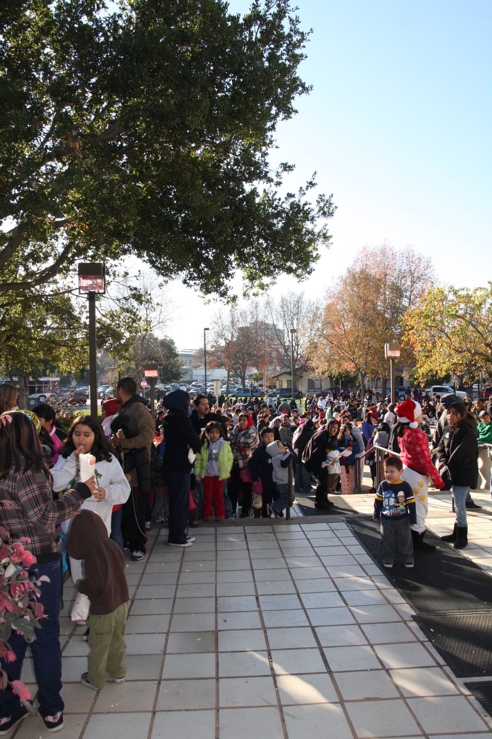 Crowd of children at the Cops That Care program