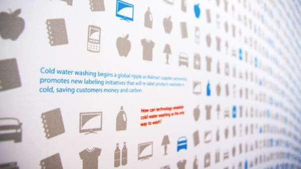 Close up of the wall graphic of Walmart's impact on the supply chain