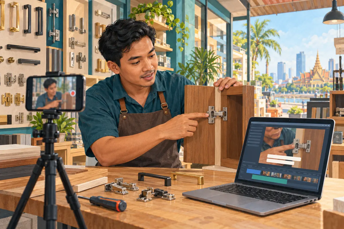 Left or Right Hinge? Adding Khmer Captions to YouTube Demos for Cambodian Hardware Shops