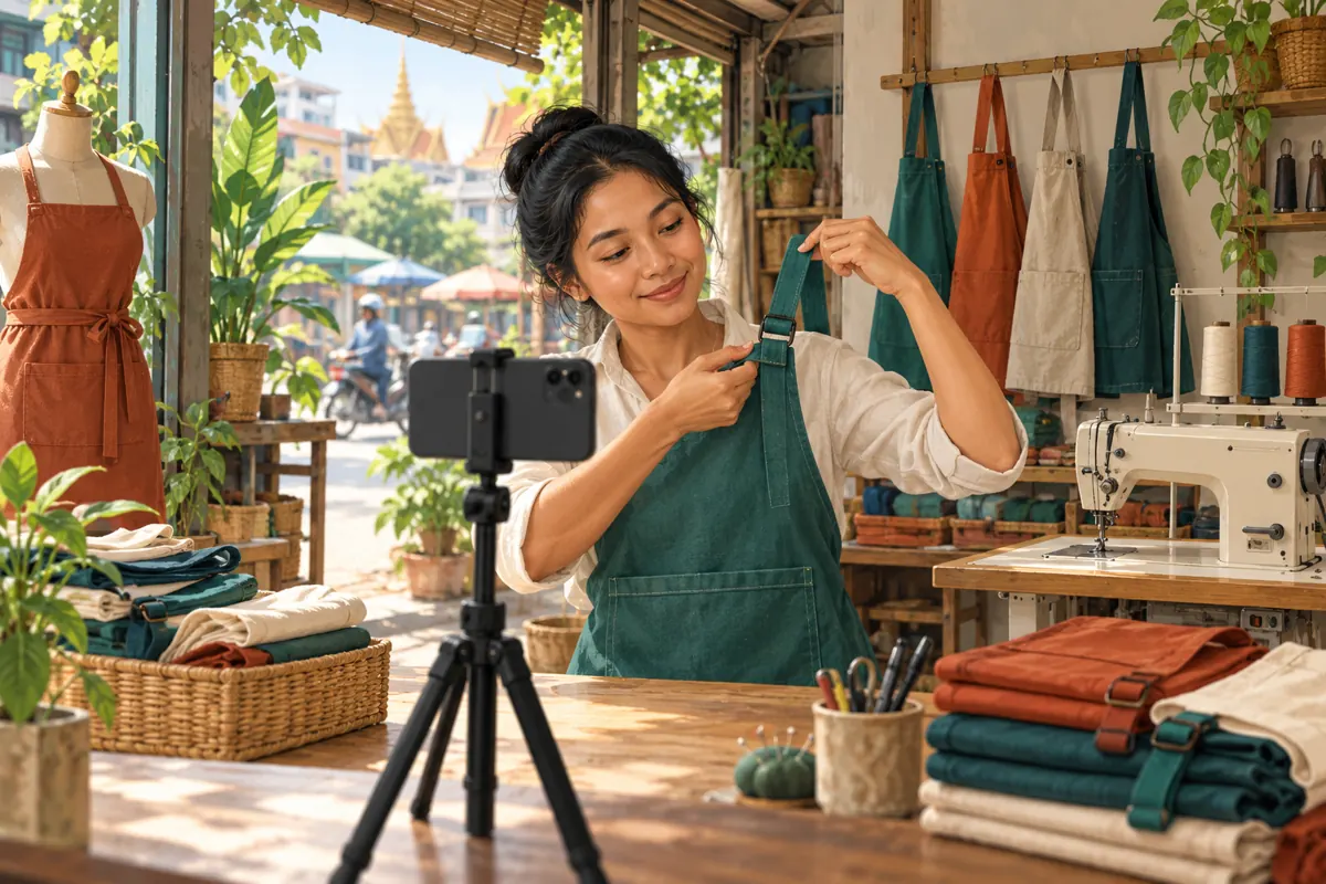 Save the Fitting Demo or Share Its Link? TikTok Downloads for Cambodian Apron Shops