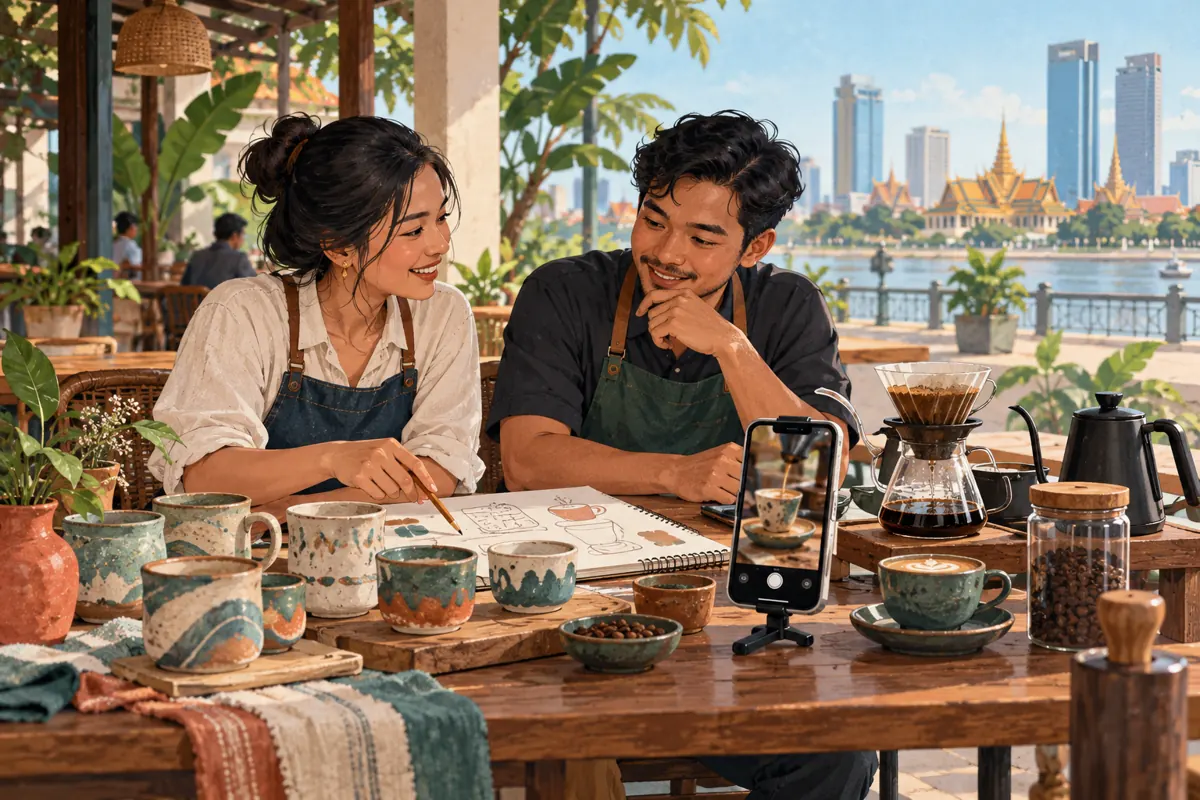 One Post, Two Businesses: An Instagram Collabs Workflow for Cambodian Cafés and Makers