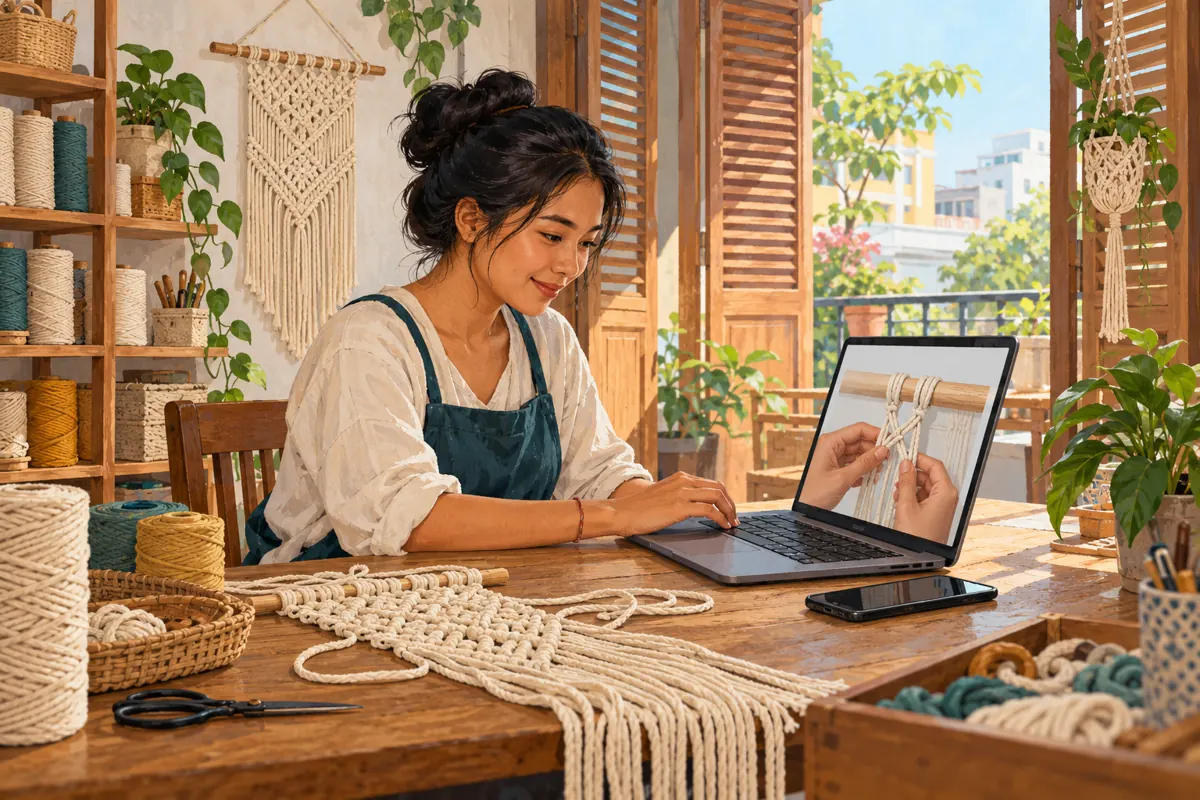Which Knot Needs Help? YouTube Start-Time Links for Cambodian Macramé Workshops
